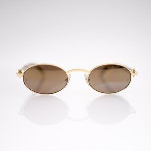 Vintage Cartier Sicier  Bubinga Wood and Gold